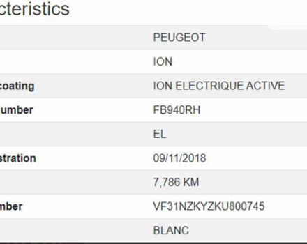 Пежо иOн, объемом двигателя 0 л и пробегом 8 тыс. км за 7750 $, фото 16 на Automoto.ua
