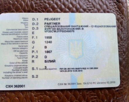 Білий Пежо Partner, об'ємом двигуна 1.9 л та пробігом 600 тис. км за 2250 $, фото 13 на Automoto.ua