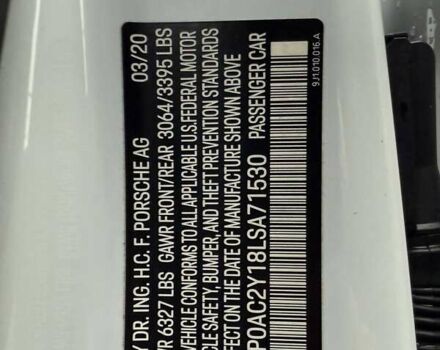 Білий Порше Тайкан, об'ємом двигуна 0 л та пробігом 43 тис. км за 71000 $, фото 14 на Automoto.ua