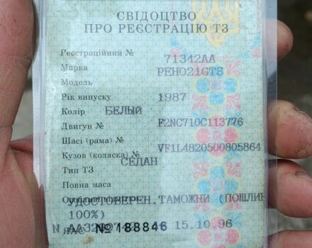 Белый Рено 21, объемом двигателя 0 л и пробегом 100 тыс. км за 573 $, фото 8 на Automoto.ua