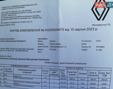 Белый Рено Arkana, объемом двигателя 1.6 л и пробегом 55 тыс. км за 15700 $, фото 33 на Automoto.ua