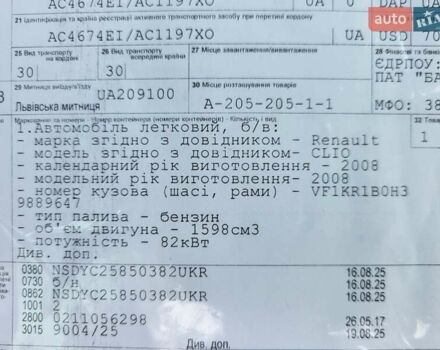 Черный Рено Клио, объемом двигателя 1.6 л и пробегом 159 тыс. км за 6300 $, фото 38 на Automoto.ua