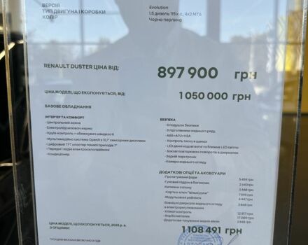 Черный Рено Дастер, объемом двигателя 1.5 л и пробегом 1 тыс. км за 26679 $, фото 7 на Automoto.ua