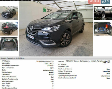 Чорний Рено Еспейс, об'ємом двигуна 1.6 л та пробігом 183 тис. км за 16700 $, фото 11 на Automoto.ua