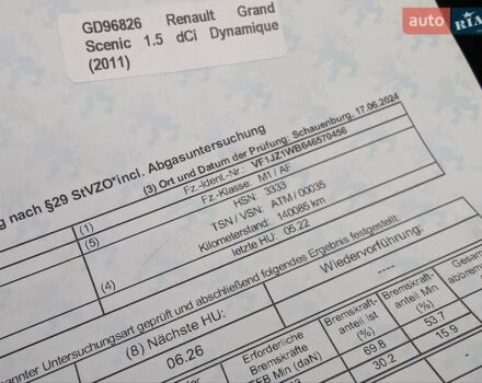 Білий Рено Гранд Сценік, об'ємом двигуна 1.5 л та пробігом 158 тис. км за 6999 $, фото 14 на Automoto.ua