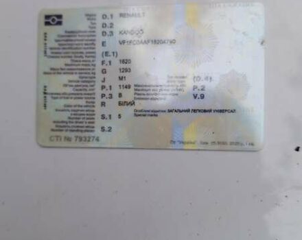 Білий Рено Кєнгу, об'ємом двигуна 1.15 л та пробігом 210 тис. км за 3700 $, фото 9 на Automoto.ua
