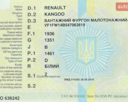 Белый Рено Кенгу, объемом двигателя 1.5 л и пробегом 202 тыс. км за 6400 $, фото 37 на Automoto.ua