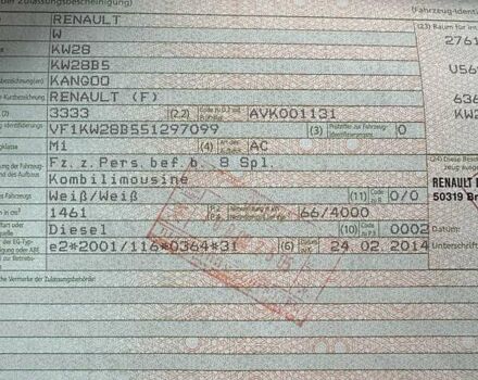 Белый Рено Кенгу, объемом двигателя 1.5 л и пробегом 255 тыс. км за 9800 $, фото 42 на Automoto.ua