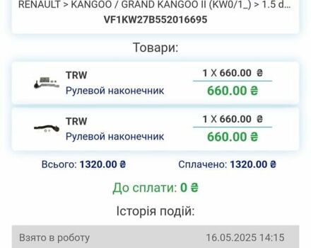 Белый Рено Кенгу, объемом двигателя 1.46 л и пробегом 326 тыс. км за 8800 $, фото 17 на Automoto.ua