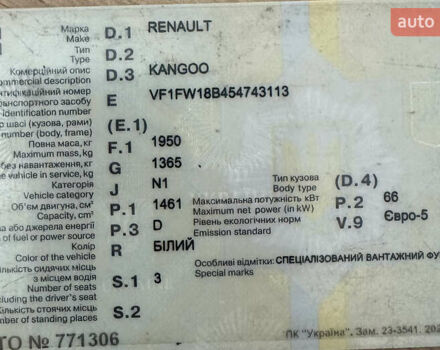 Белый Рено Кенгу, объемом двигателя 1.5 л и пробегом 334 тыс. км за 7000 $, фото 5 на Automoto.ua
