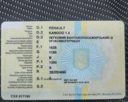 Білий Рено Кєнгу, об'ємом двигуна 1.5 л та пробігом 283 тис. км за 4500 $, фото 3 на Automoto.ua
