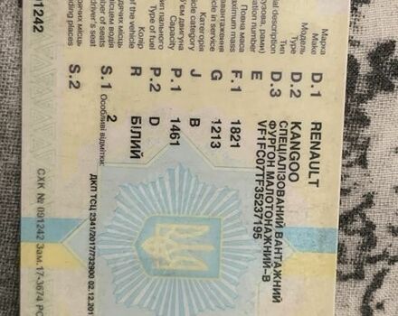 Белый Рено Кенгу, объемом двигателя 1.5 л и пробегом 4 тыс. км за 3200 $, фото 1 на Automoto.ua