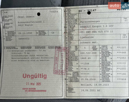 Черный Рено Кенгу, объемом двигателя 1.6 л и пробегом 214 тыс. км за 7300 $, фото 63 на Automoto.ua