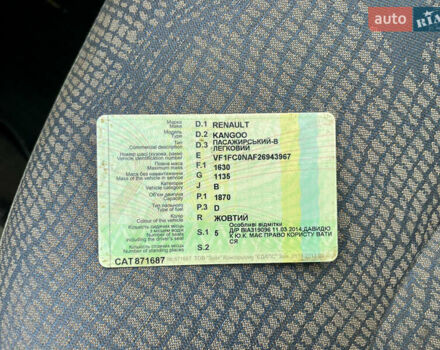 Желтый Рено Кенгу, объемом двигателя 1.87 л и пробегом 256 тыс. км за 3300 $, фото 41 на Automoto.ua
