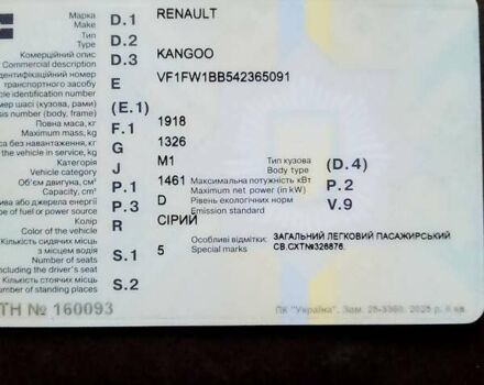 Серый Рено Кенгу, объемом двигателя 1.46 л и пробегом 256 тыс. км за 7700 $, фото 3 на Automoto.ua