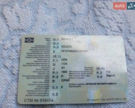 Синий Рено Колеос, объемом двигателя 2 л и пробегом 195 тыс. км за 8800 $, фото 11 на Automoto.ua