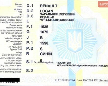 Синий Рено Логан, объемом двигателя 1.6 л и пробегом 268 тыс. км за 4000 $, фото 1 на Automoto.ua