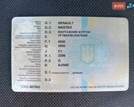 Белый Рено Мастер, объемом двигателя 2.3 л и пробегом 480 тыс. км за 7500 $, фото 5 на Automoto.ua