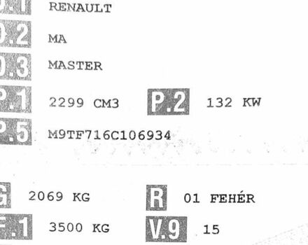 Білий Рено Мастєр, об'ємом двигуна 2.3 л та пробігом 198 тис. км за 17850 $, фото 37 на Automoto.ua