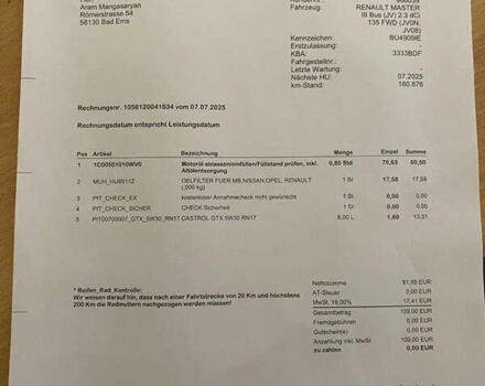 Белый Рено Мастер, объемом двигателя 2.3 л и пробегом 161 тыс. км за 17000 $, фото 2 на Automoto.ua