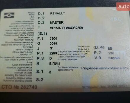 Рено Мастер 2020 в Хмельницком на Automoto.ua Белый Рено Мастер, объемом двигателя 2.3 л и пробегом 128 тыс. км за 18500 $, фото 15 на Automoto.ua