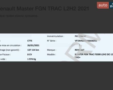 Білий Рено Мастєр, об'ємом двигуна 2.3 л та пробігом 138 тис. км за 20800 $, фото 21 на Automoto.ua