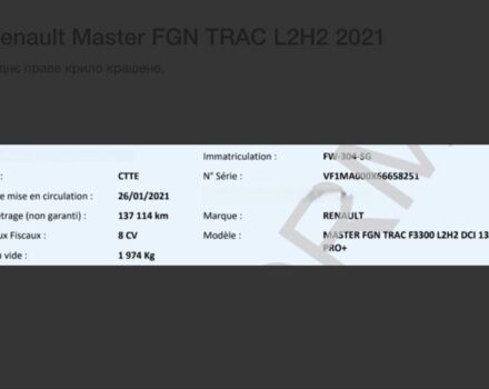 Белый Рено Мастер, объемом двигателя 2.3 л и пробегом 138 тыс. км за 20900 $, фото 22 на Automoto.ua