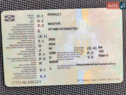 Білий Рено Мастєр, об'ємом двигуна 2.3 л та пробігом 368 тис. км за 16950 $, фото 1 на Automoto.ua