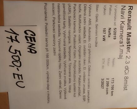 Черный Рено Мастер, объемом двигателя 0 л и пробегом 166 тыс. км за 20395 $, фото 7 на Automoto.ua