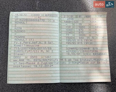 Черный Рено Меган, объемом двигателя 1.5 л и пробегом 240 тыс. км за 8950 $, фото 111 на Automoto.ua