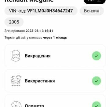 Серый Рено Меган, объемом двигателя 1.6 л и пробегом 174 тыс. км за 5700 $, фото 3 на Automoto.ua