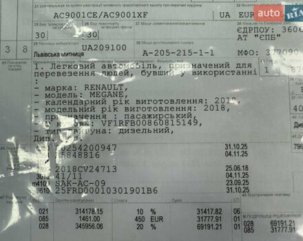 Синий Рено Меган, объемом двигателя 1.5 л и пробегом 226 тыс. км за 13200 $, фото 38 на Automoto.ua