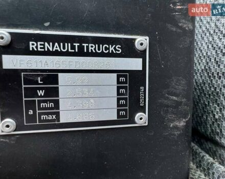 Білий Рено Range T, об'ємом двигуна 10.8 л та пробігом 900 тис. км за 22000 $, фото 16 на Automoto.ua