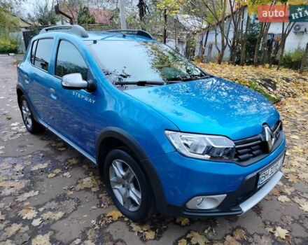 Синий Рено Сандеро СтэпВэй, объемом двигателя 0.9 л и пробегом 100 тыс. км за 9200 $, фото 1 на Automoto.ua