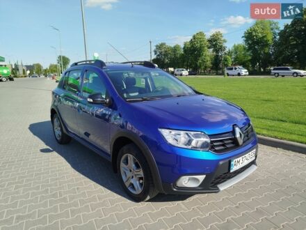 Синий Рено Сандеро, объемом двигателя 0.9 л и пробегом 88 тыс. км за 9650 $, фото 1 на Automoto.ua