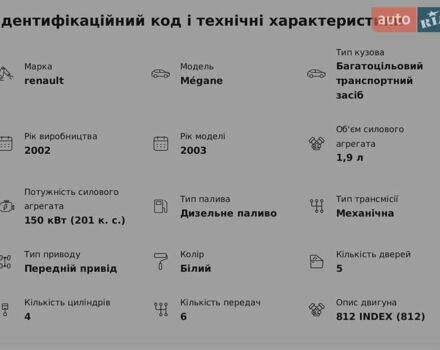 Белый Рено Сценик, объемом двигателя 1.9 л и пробегом 253 тыс. км за 4300 $, фото 17 на Automoto.ua
