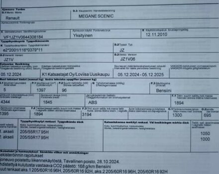 Білий Рено Сценік, об'ємом двигуна 1.4 л та пробігом 226 тис. км за 4252 $, фото 24 на Automoto.ua