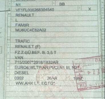 Белый Рено Трафик, объемом двигателя 2 л и пробегом 70 тыс. км за 23900 $, фото 2 на Automoto.ua