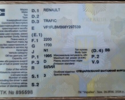 Белый Рено Трафик, объемом двигателя 2 л и пробегом 285 тыс. км за 6500 $, фото 8 на Automoto.ua
