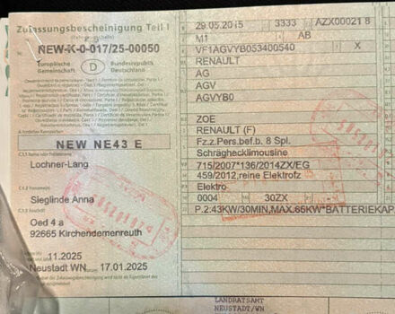 Белый Рено Зое, объемом двигателя 0 л и пробегом 94 тыс. км за 6200 $, фото 10 на Automoto.ua