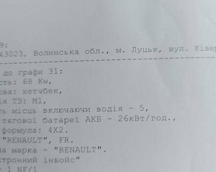 Білий Рено Зое, об'ємом двигуна 0 л та пробігом 130 тис. км за 6100 $, фото 22 на Automoto.ua