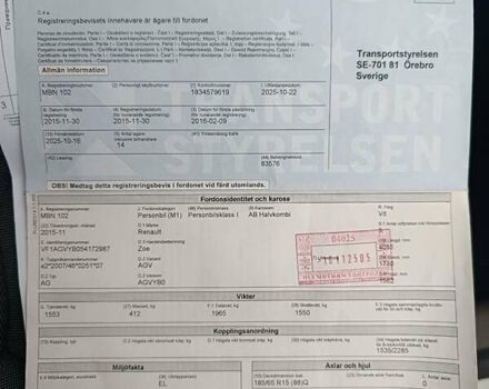 Білий Рено Зое, об'ємом двигуна 0 л та пробігом 130 тис. км за 6100 $, фото 20 на Automoto.ua