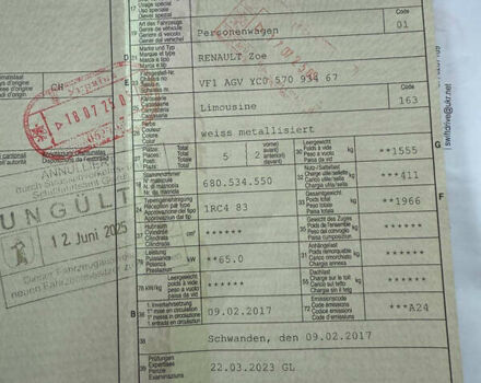 Белый Рено Зое, объемом двигателя 0 л и пробегом 121 тыс. км за 9499 $, фото 69 на Automoto.ua