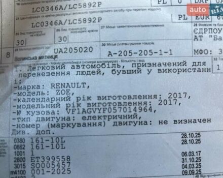 Белый Рено Зое, объемом двигателя 0 л и пробегом 110 тыс. км за 8450 $, фото 23 на Automoto.ua