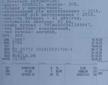 Белый Рено Зое, объемом двигателя 0 л и пробегом 39 тыс. км за 10900 $, фото 28 на Automoto.ua