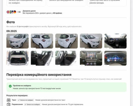 Белый Рено Зое, объемом двигателя 0 л и пробегом 86 тыс. км за 11800 $, фото 28 на Automoto.ua
