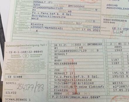 Белый Рено Зое, объемом двигателя 0 л и пробегом 49 тыс. км за 13200 $, фото 19 на Automoto.ua