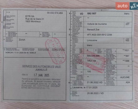 Белый Рено Зое, объемом двигателя 0 л и пробегом 49 тыс. км за 14900 $, фото 46 на Automoto.ua