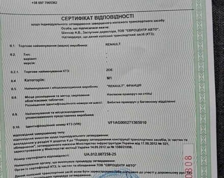 Білий Рено Зое, об'ємом двигуна 0 л та пробігом 12 тис. км за 14800 $, фото 131 на Automoto.ua