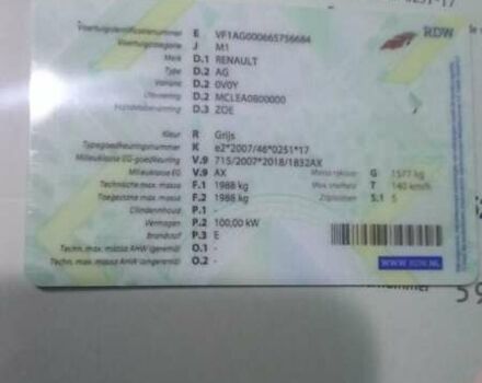 Рено Зое, объемом двигателя 0 л и пробегом 116 тыс. км за 12999 $, фото 17 на Automoto.ua